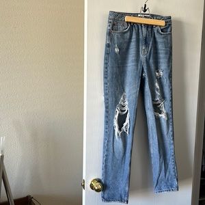 Top Shop, size 30, ripped mom jeans